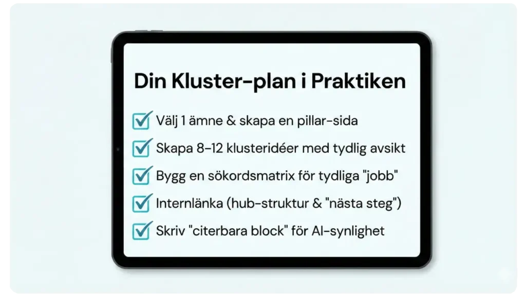 Checklista - Din Kluster-plan i Praktiken