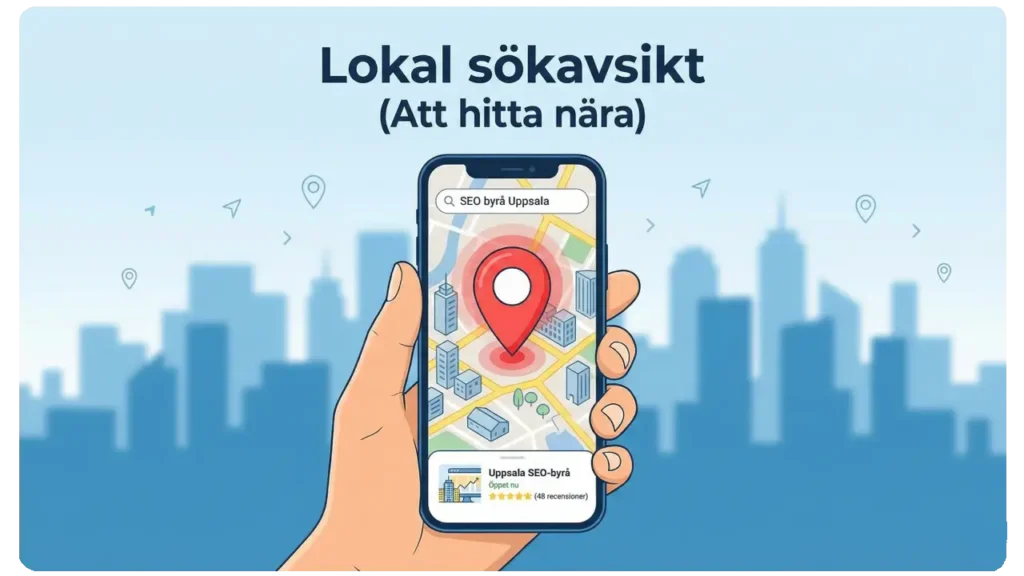 Lokal sökavsikt – sökmotoroptimering Lokal sökavsikt (Att hitta nära)
